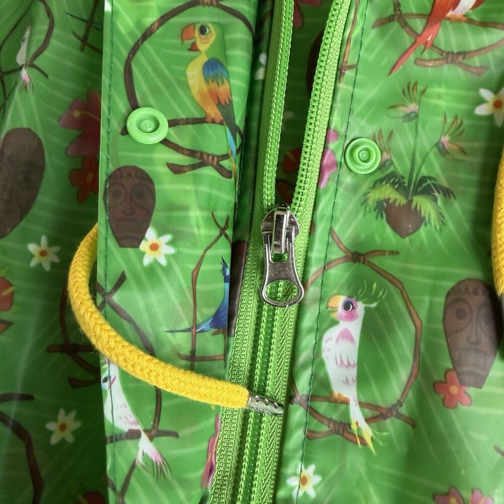 Disney Parks Enchanted Tiki Room Bird Hooded Rain Coat Jacket Women's LARGE - Picture 9 of 10